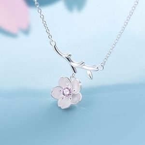 💟. Sterling Silver Cherry Blossom Necklace